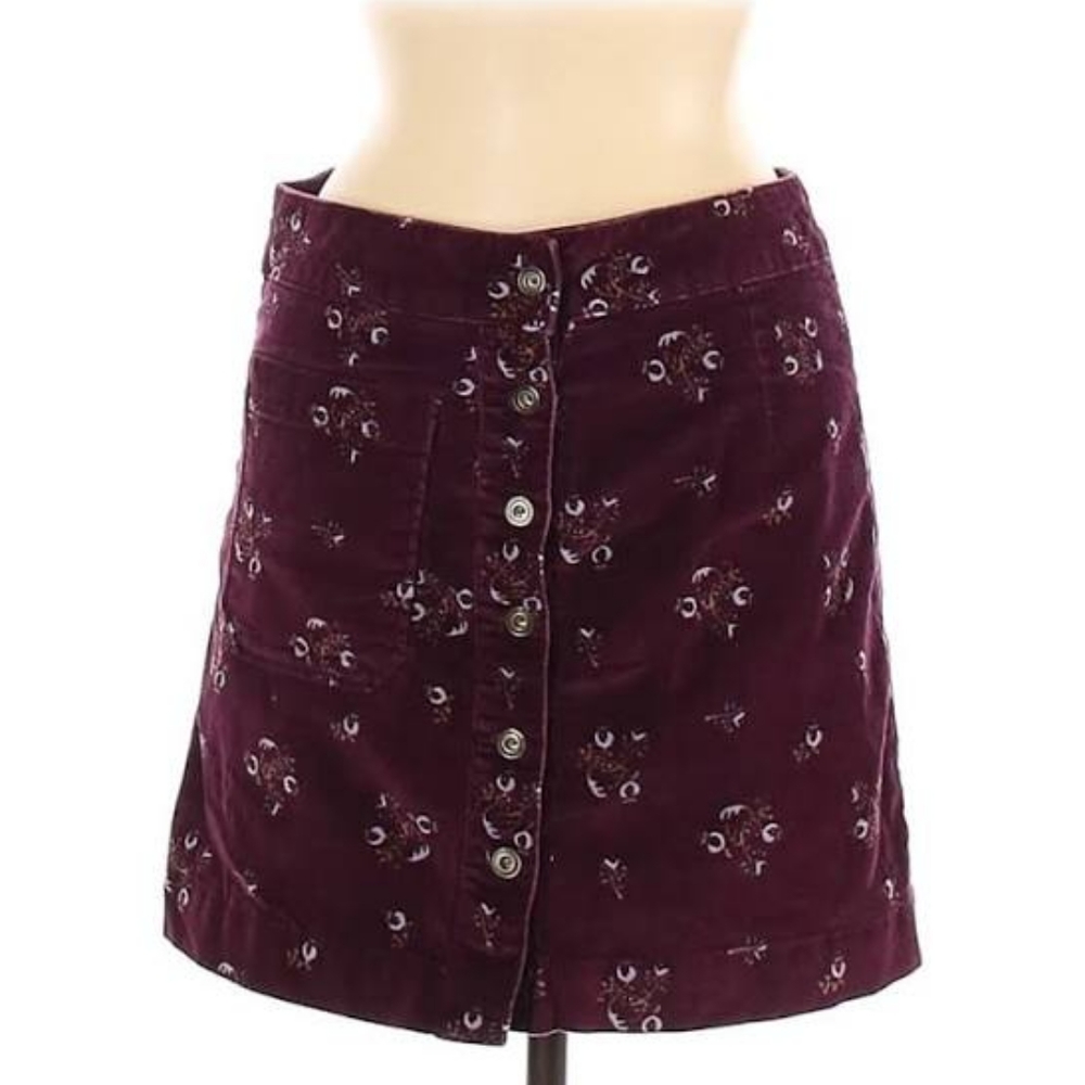 Free people plum flora mini skirt